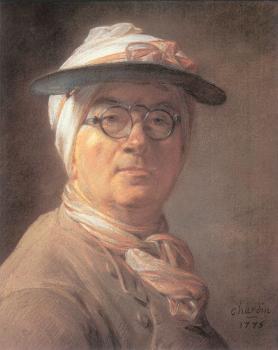 讓 巴蒂斯特 西梅翁 夏爾丹 Self-Portrait with an Eye-Shade 讓 巴蒂斯特 西梅翁 夏爾丹 Self-Portrait with an Eye-Shade